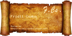 Fridli Csaba névjegykártya