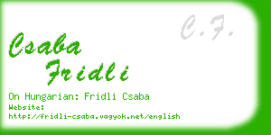 csaba fridli business card